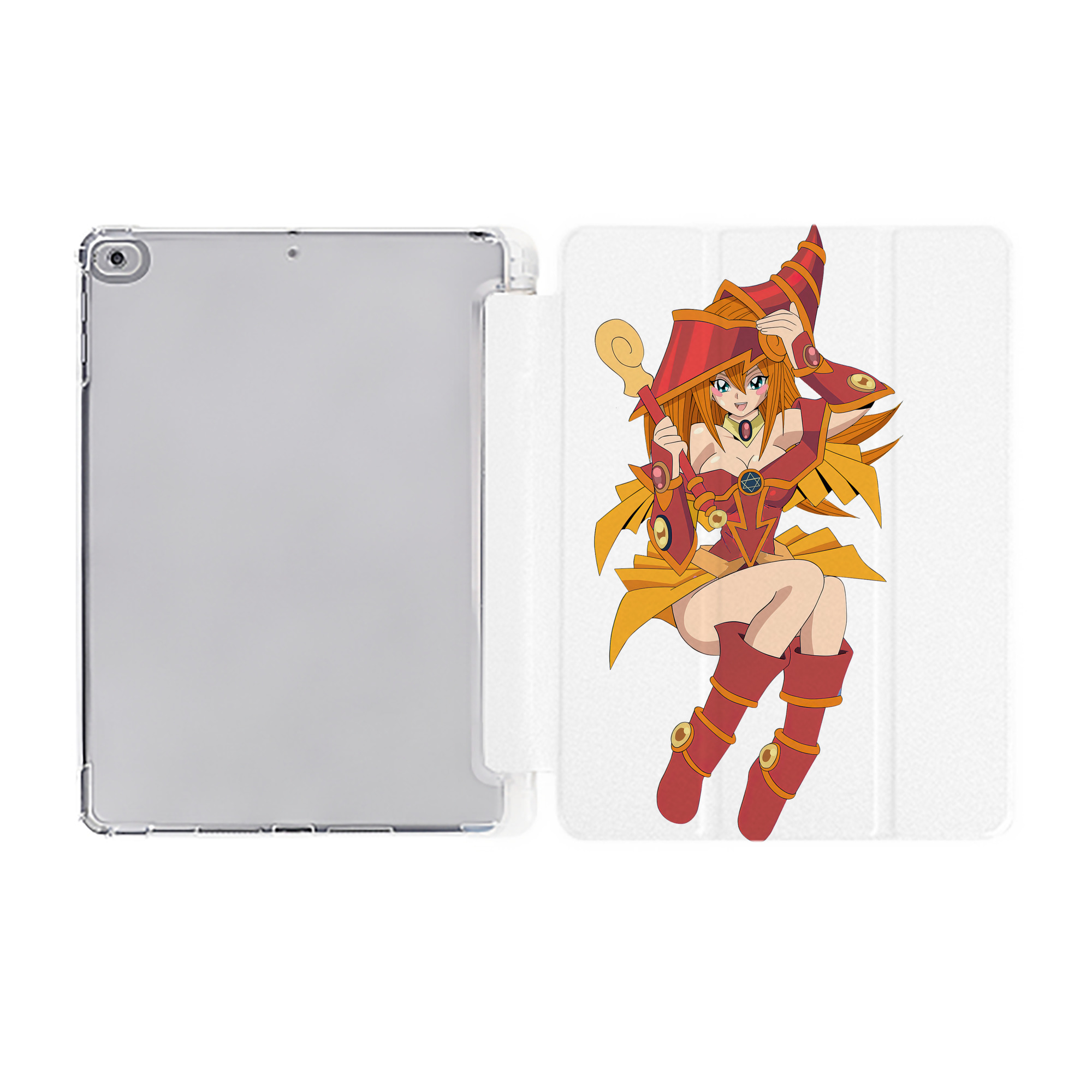 （画像用） 遊☆戯☆王 Yu-Gi-Oh! IPad ケース ペン収納付き 三つ折りスタンド PUレザー×シリコン 対応機種9.5/10.5/10.9インチ